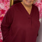 Jurk Basic Katoen Bordeaux Plus Size Maat 50 t/m 56