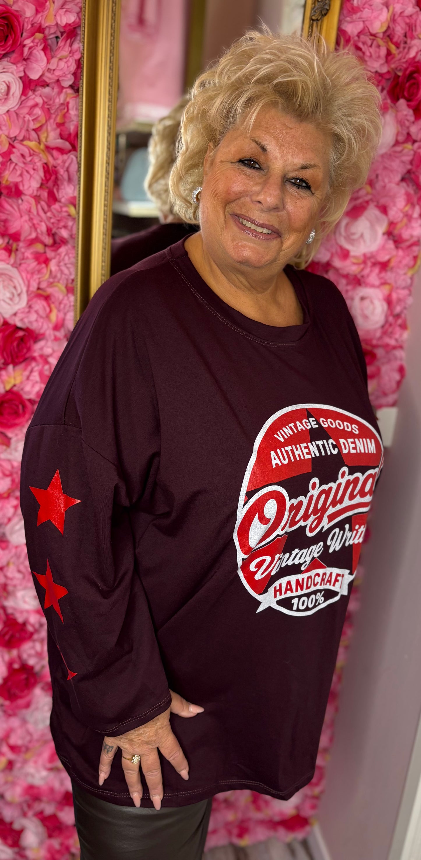 Long Sleeve Original Bordeaux Plus Size maat 48 t/m 54
