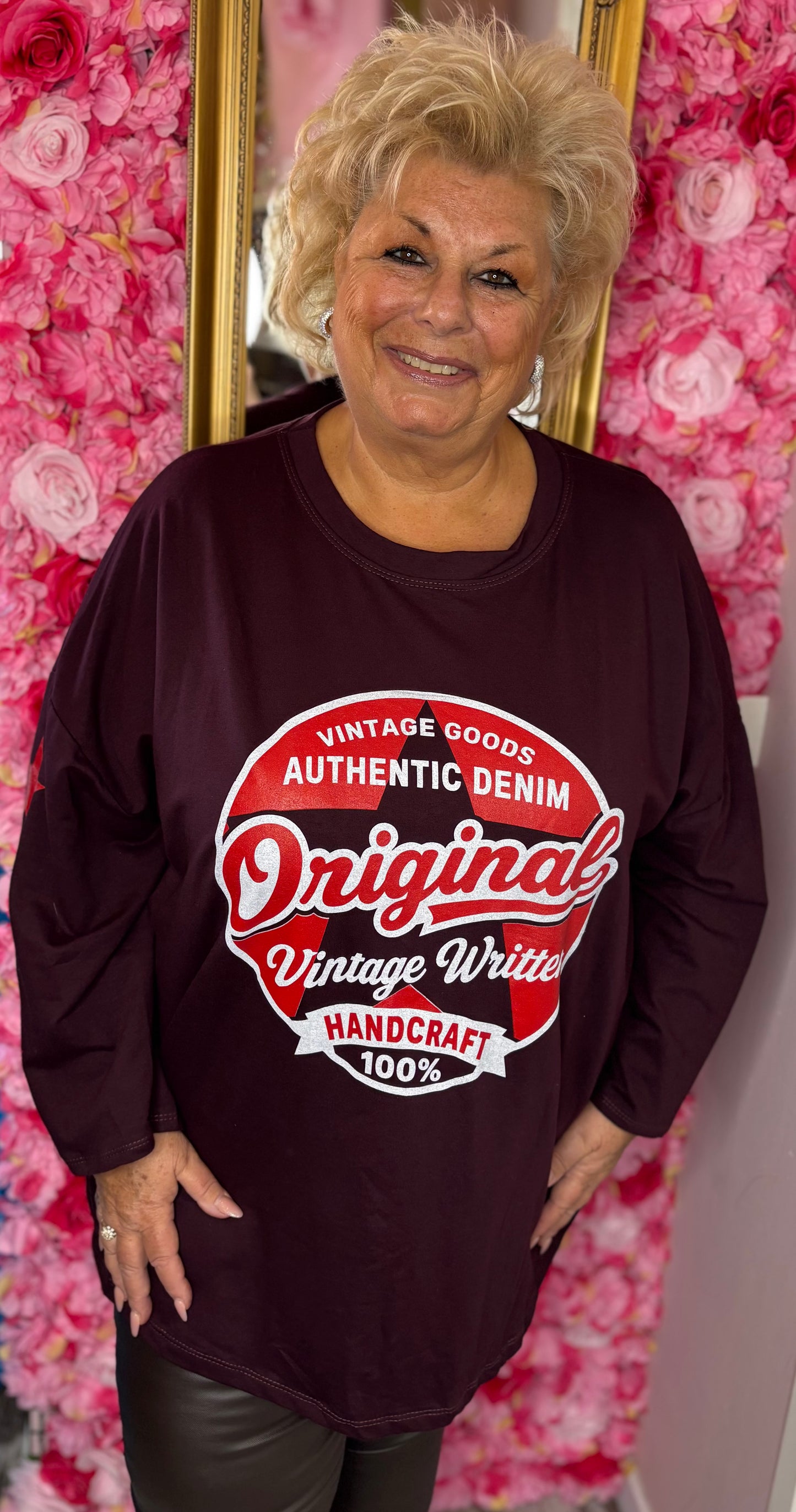 Long Sleeve Original Bordeaux Plus Size maat 48 t/m 54