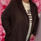 Tussenjas Boucle Bruin Plus Size maat 48 t/m 54