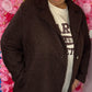 Tussenjas Boucle Bruin Plus Size maat 48 t/m 54