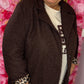 Tussenjas Boucle Bruin Plus Size maat 48 t/m 54