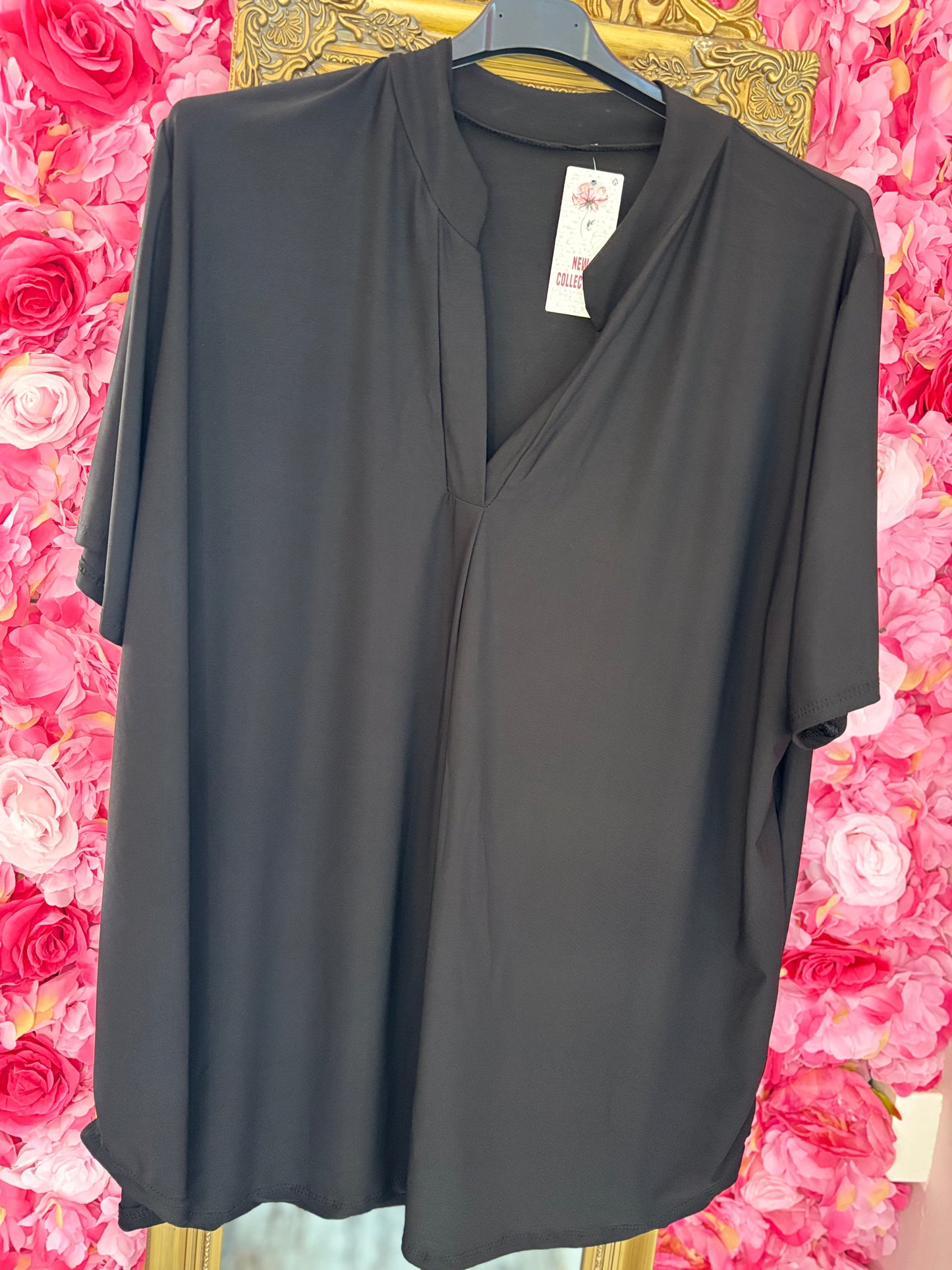 T-shirt Favo Zwart Plus Size Maat 46 t/m 54