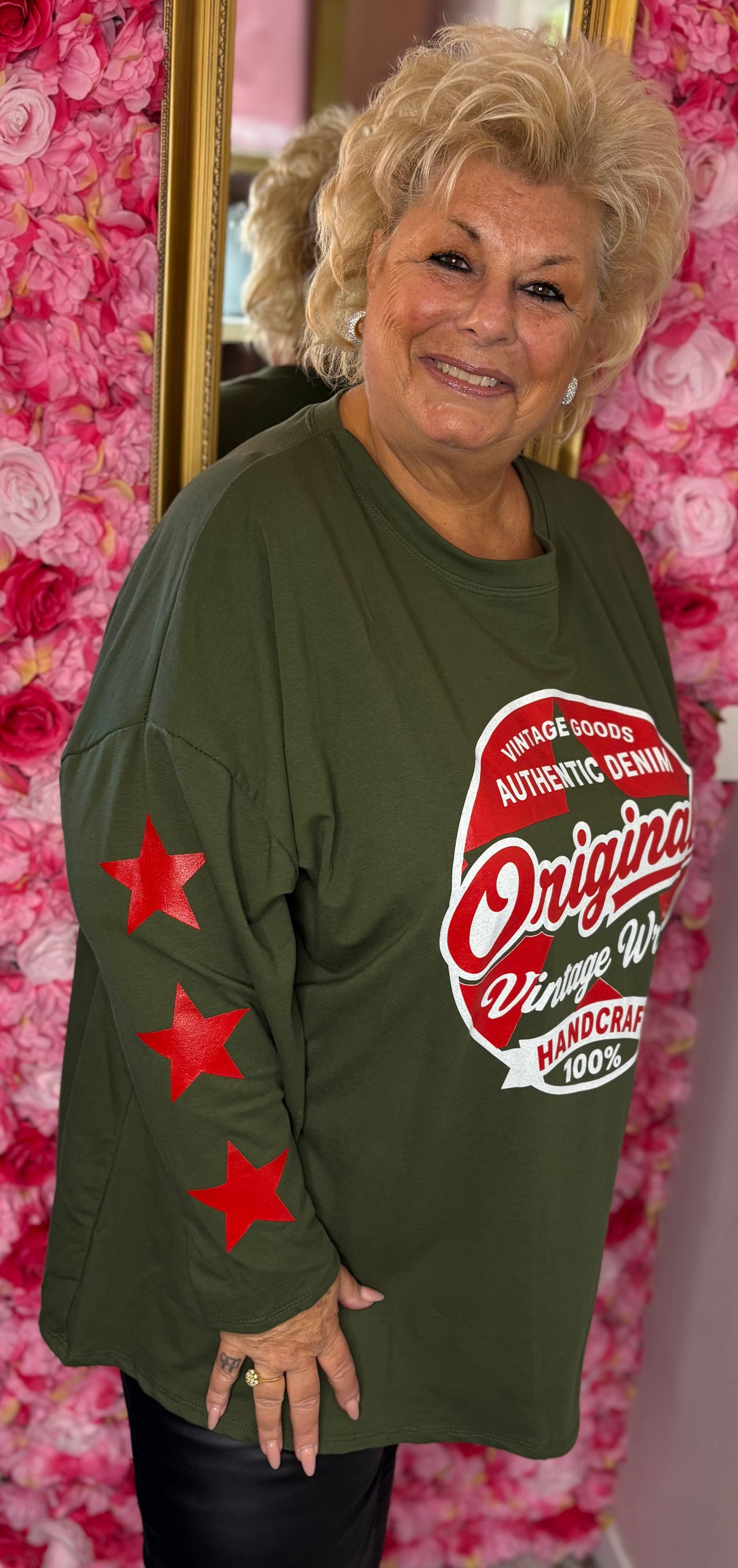 Long Sleeve Original Leger Groen Plus Size maat 48 t/m 54