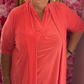 Vest Korte Mouw Travel Koraal Plus size Maat 48 t/m 56