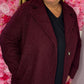 Tussenjas Boucle Bordeaux Plus Size maat 48 t/m 54
