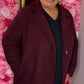 Tussenjas Boucle Bordeaux Plus Size maat 48 t/m 54