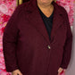 Tussenjas Boucle Bordeaux Plus Size maat 48 t/m 54