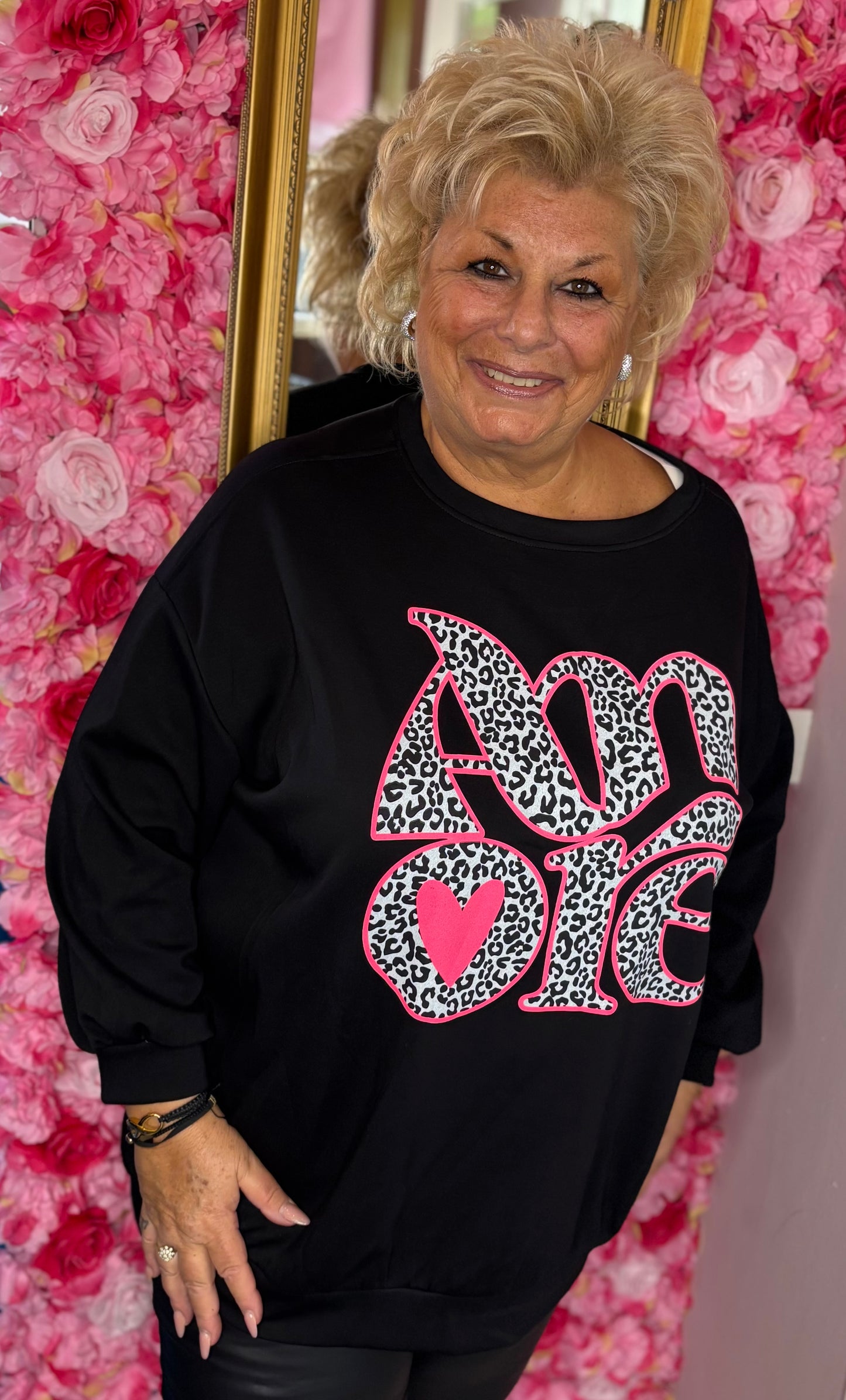 Sweater Amour Zwart Plus Size Maat 48 t/m 54