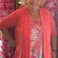 Vest Korte Mouw Travel Koraal Plus size Maat 48 t/m 56