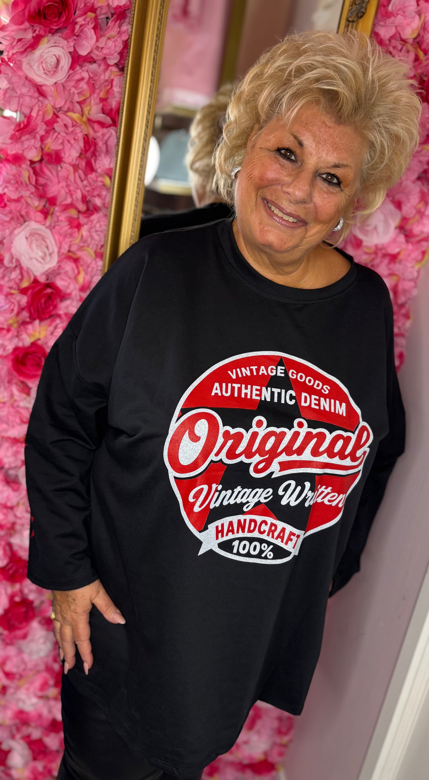 Long Sleeve Original Zwart Plus Size maat 48 t/m 54