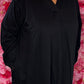 Jurk Basic Katoen Zwart Plus Size Maat 50 t/m 56