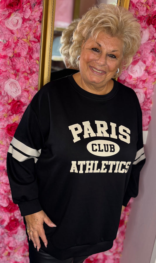 Sweater Paris Zwart Plus Size Maat 48 t/m 54