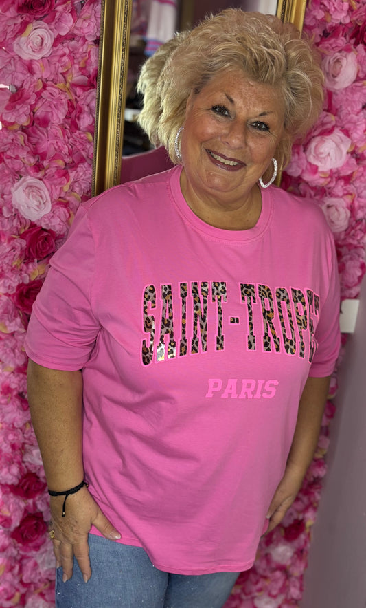 T-shirt Trope Roze Plus Size Maat 44 t/m 50-52