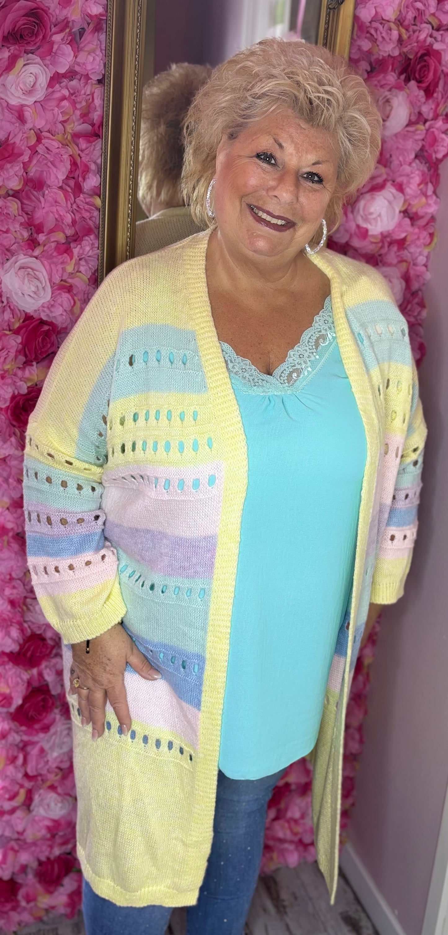 Vest Happy Geel Plus size Maat 46 t/m 54