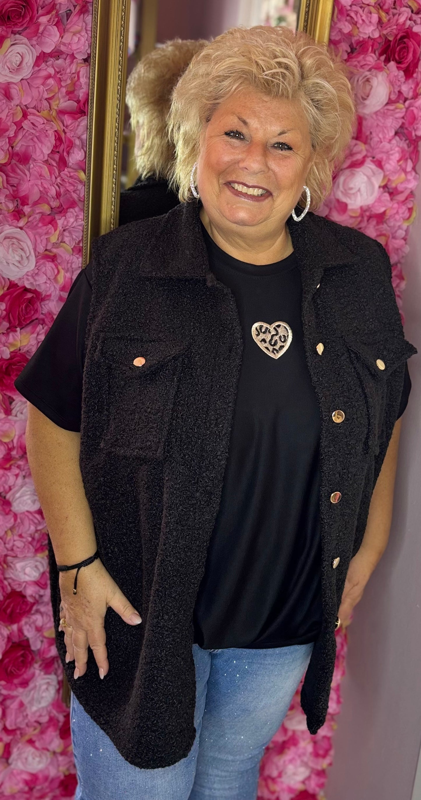 T-shirt Pantie Love Zwart Plus Size Maat 48 t/m 54