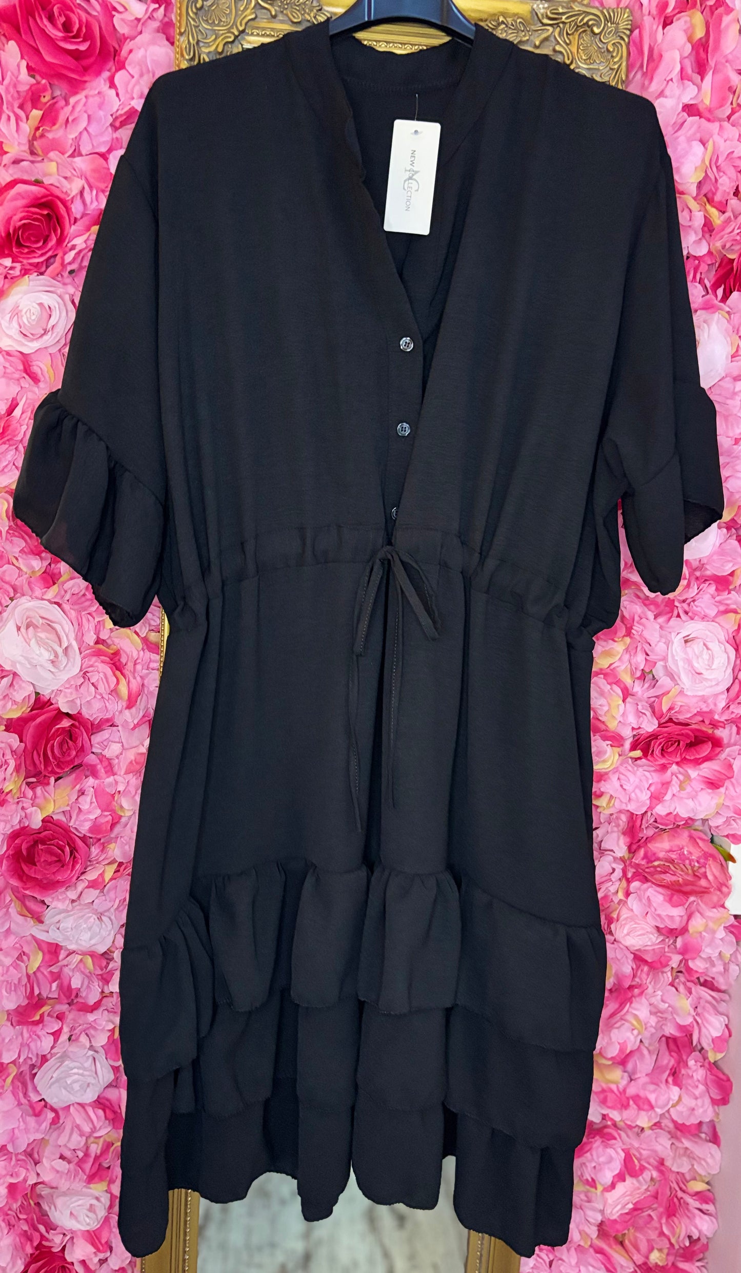Jurk Marbella Zwart Plus Size 48 t/m 54-56