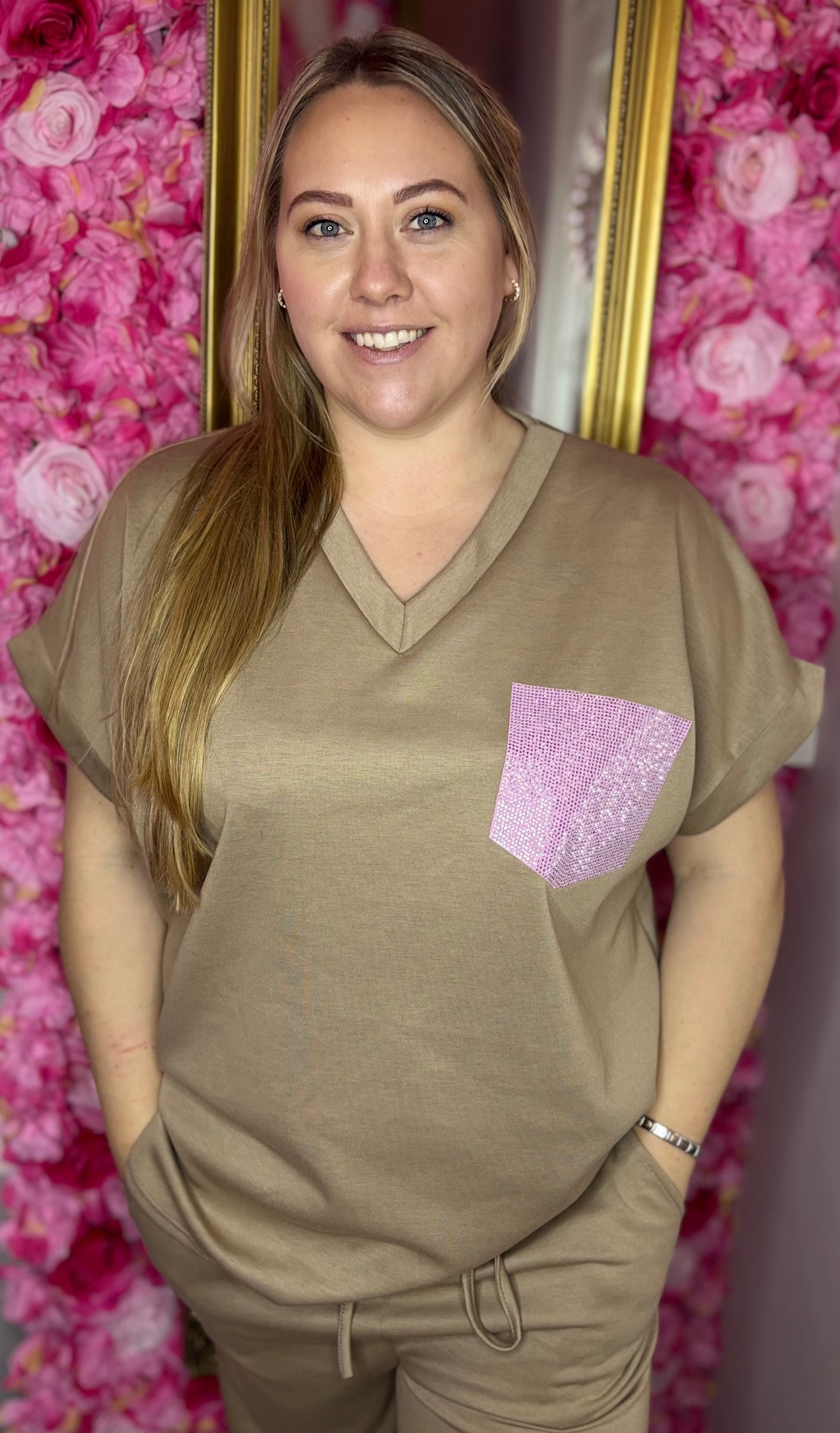 Comfy Set Blingie Taupe tot maat 48