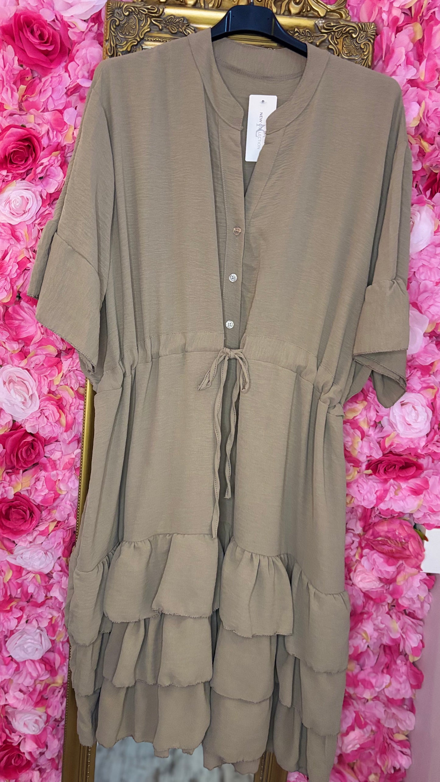 Jurk Marbella Taupe Plus Size 48 t/m 54-56