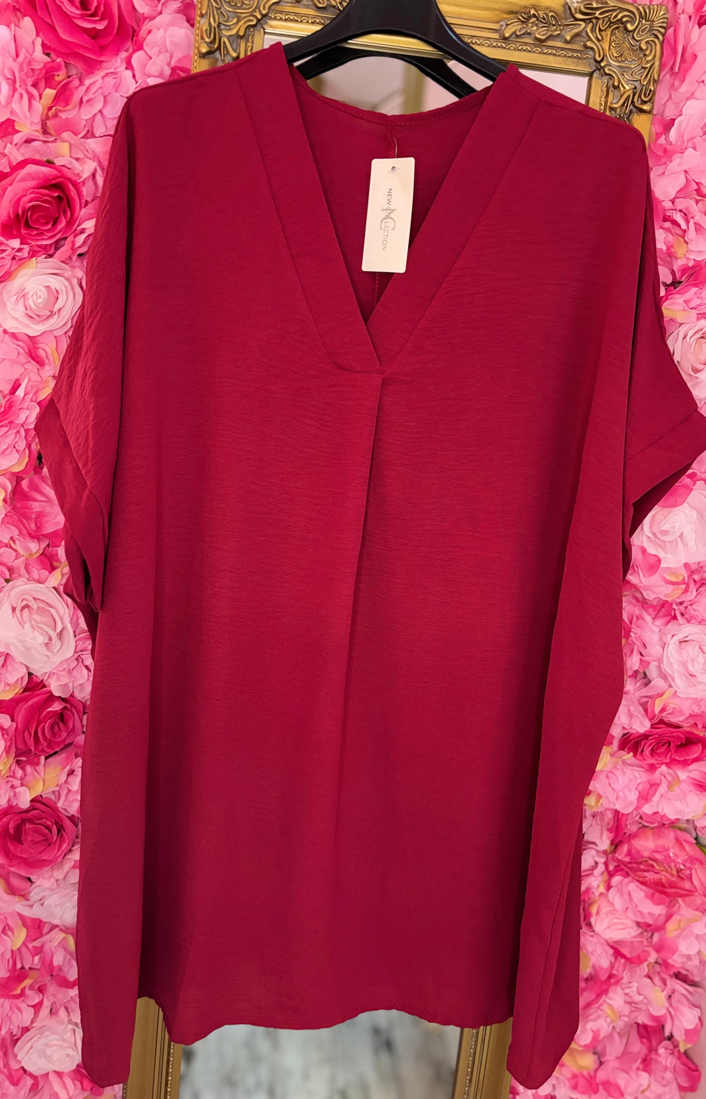 Blouse Joanie Bordeaux Plus Size maat 48 t/m 54-56