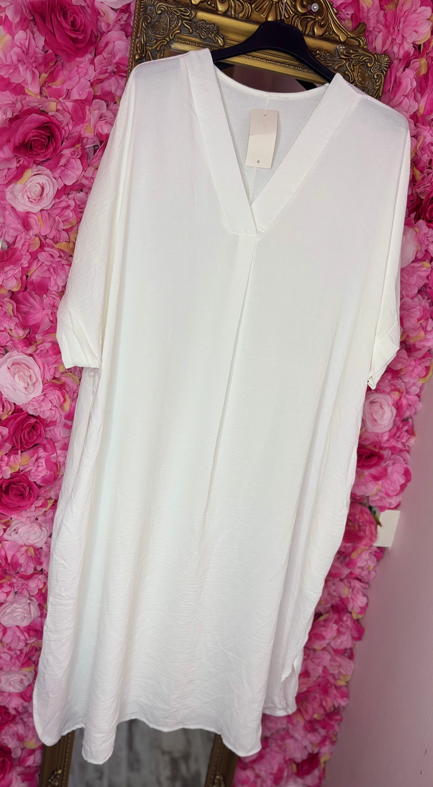 Lange Jurk Summer Wit Maat 48 t/m 54-56