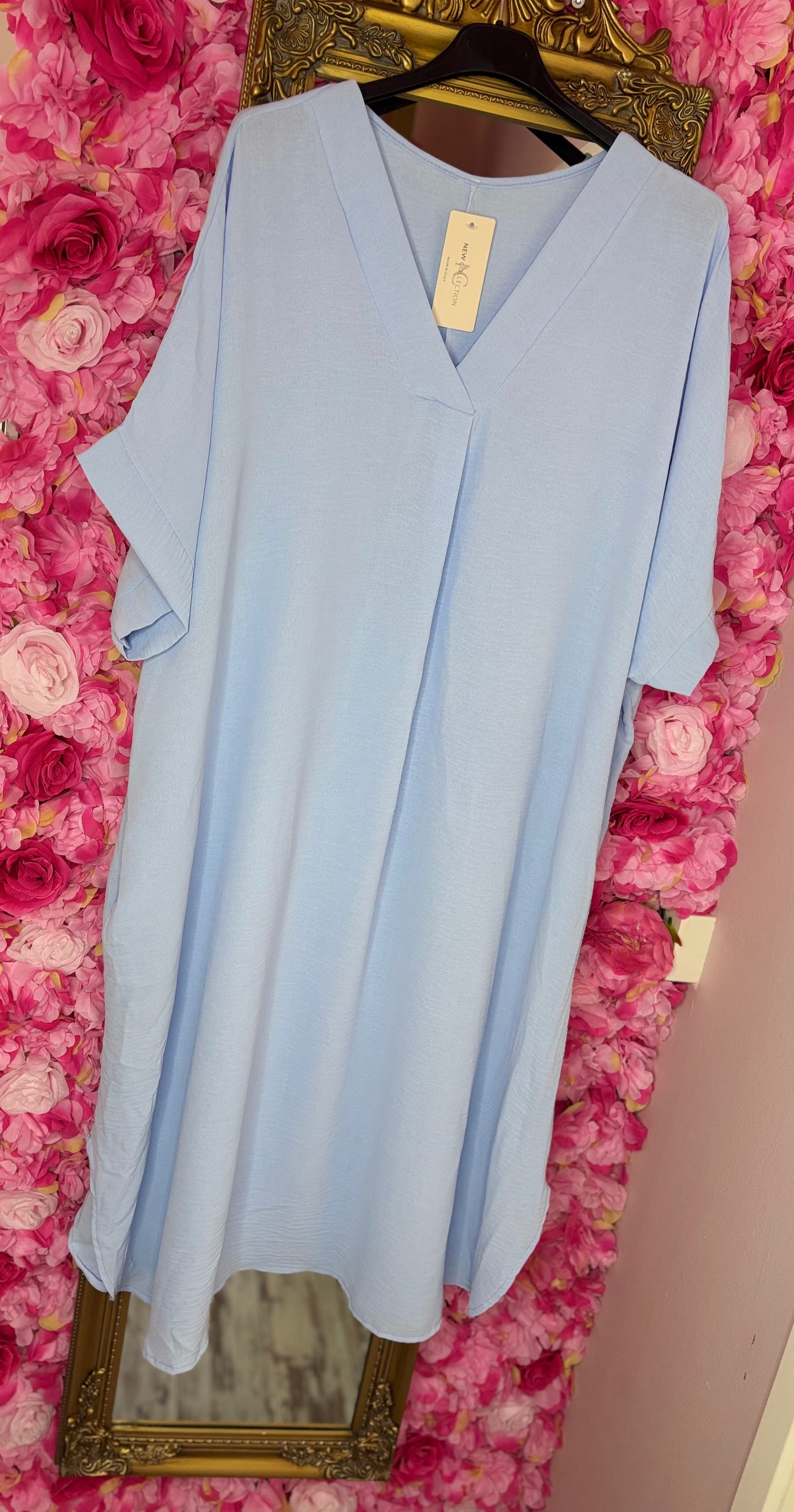 Lange Jurk Summer Licht Blauw Maat 48 t/m 54-56