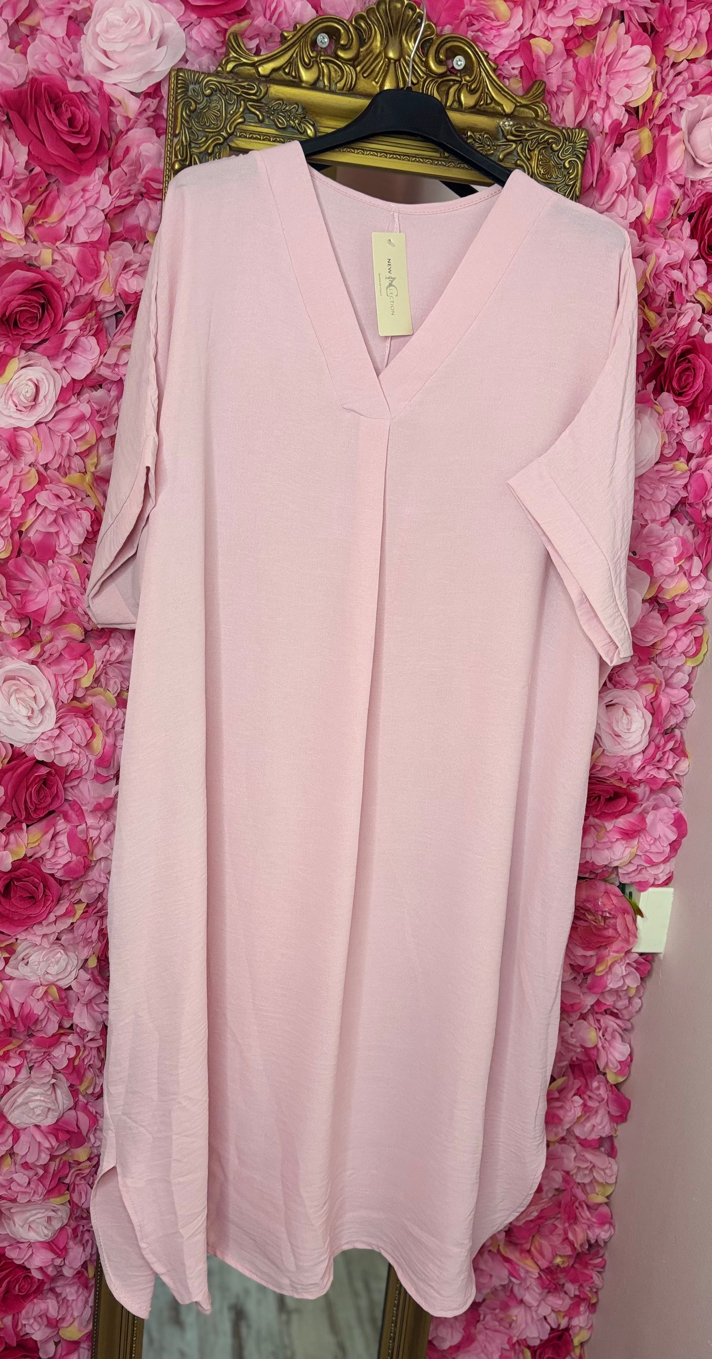Lange Jurk Summer Licht Roze Maat 48 t/m 54-56