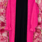 Vest lang Gebreid met Ruffle Roze Plus Size t/m Maat 46