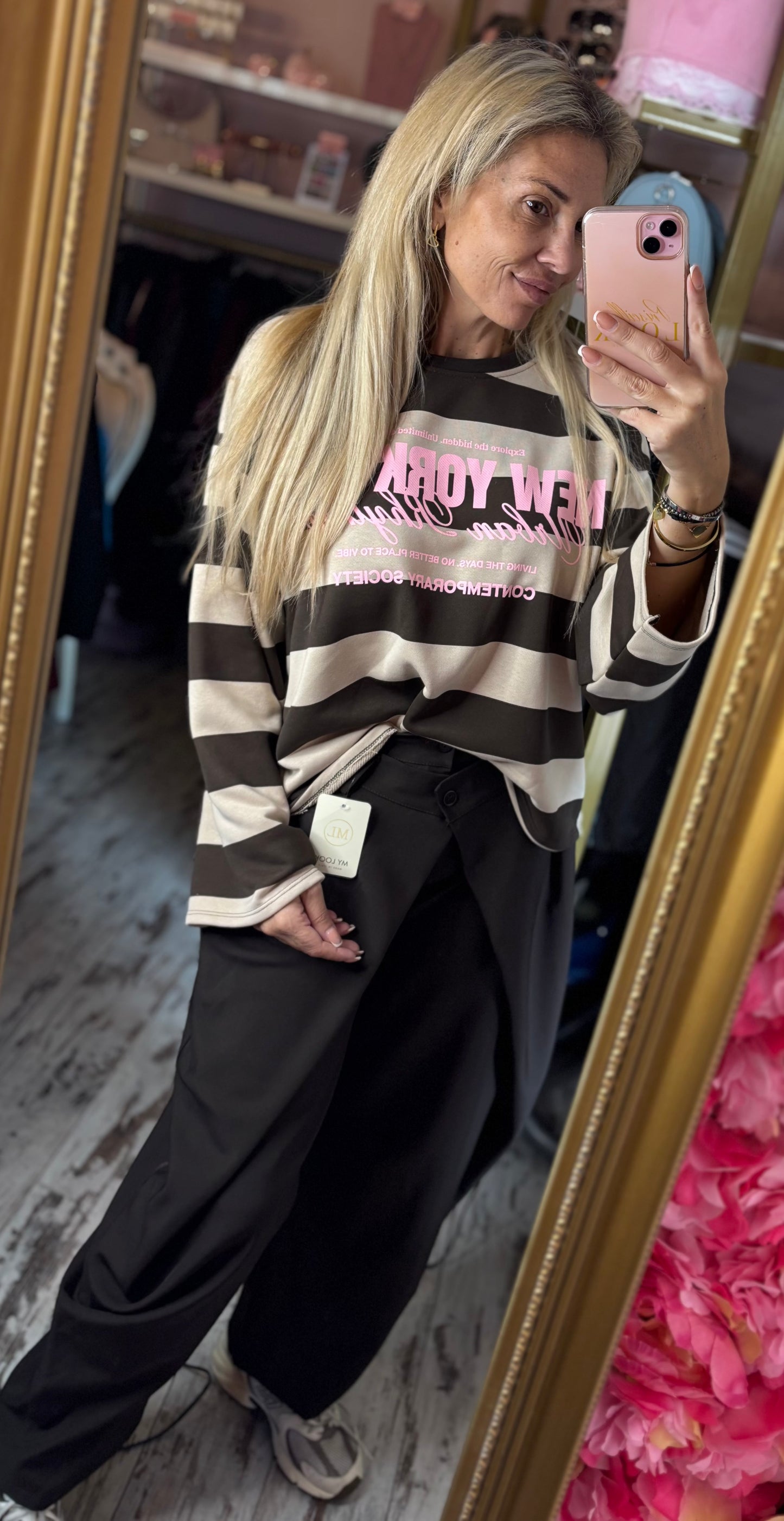 Broek Pantalon Overslag Bruin Tot maat 42