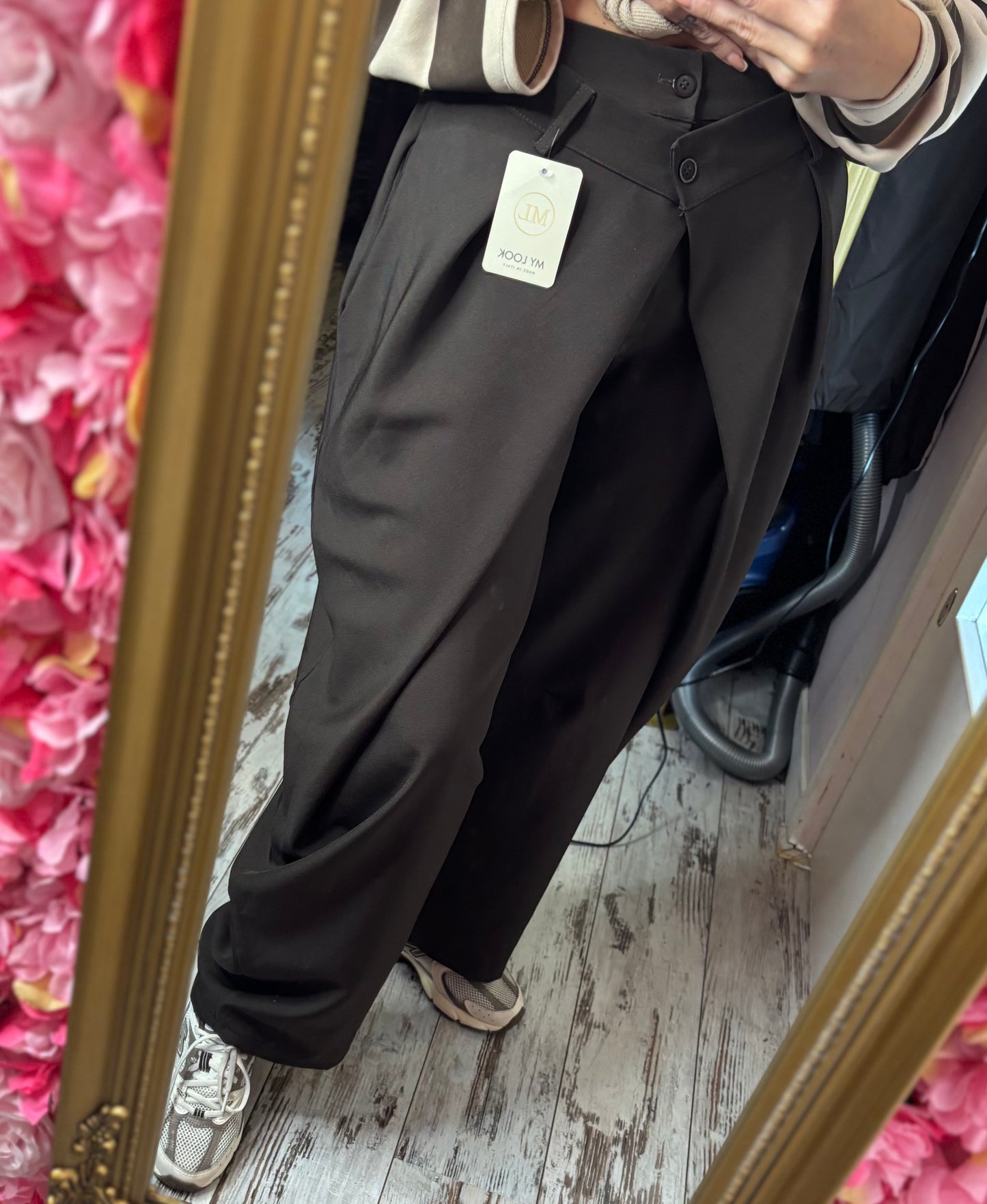 Broek Pantalon Overslag Bruin Tot maat 42