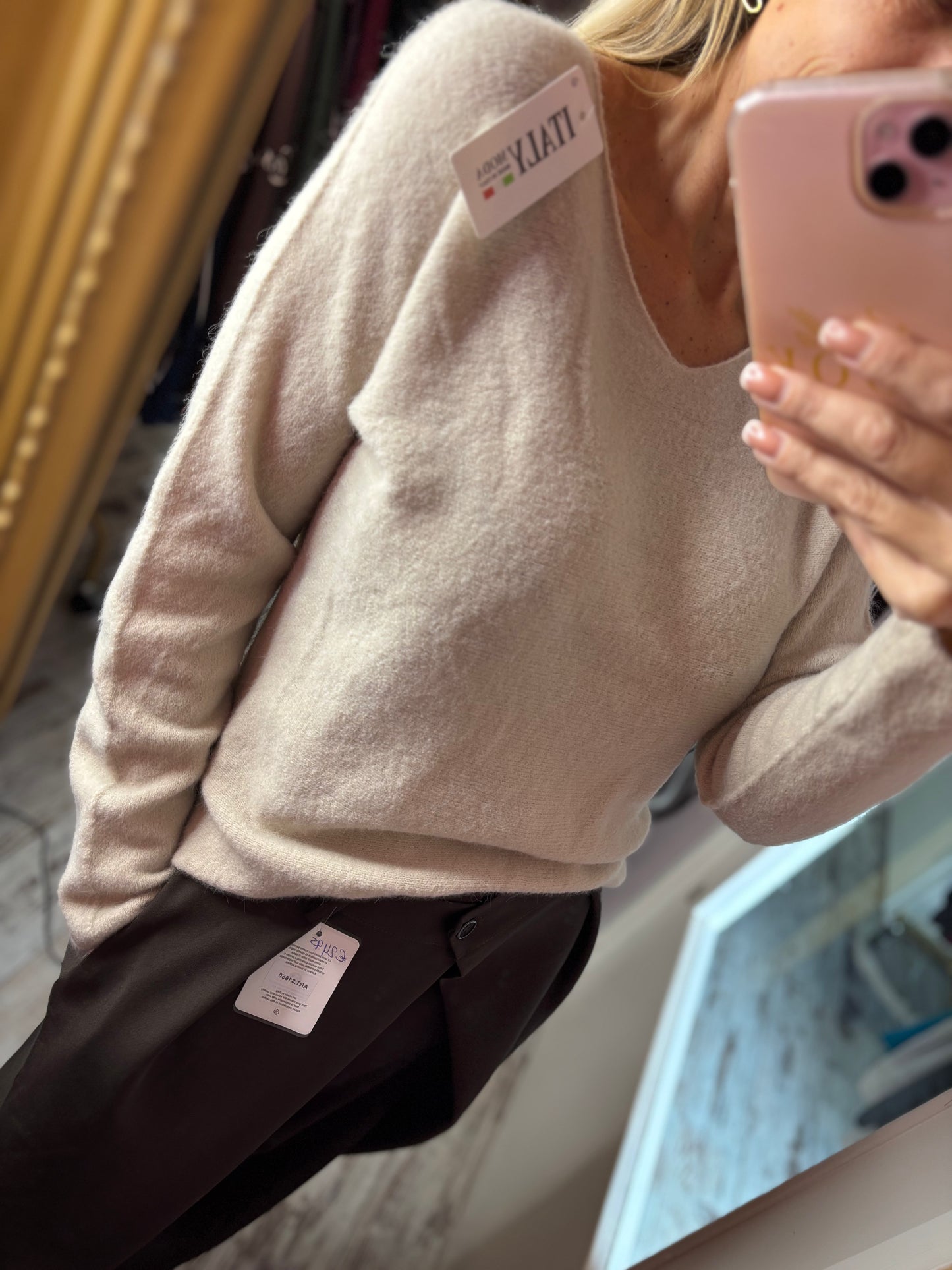 Trui Soft Everyday Beige Tot maat 42