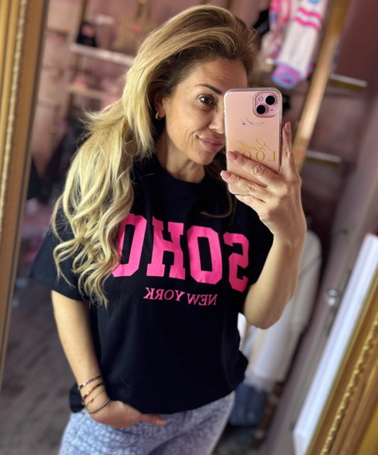 T-shirt Soho Zwart Plus Size tot Maat 42