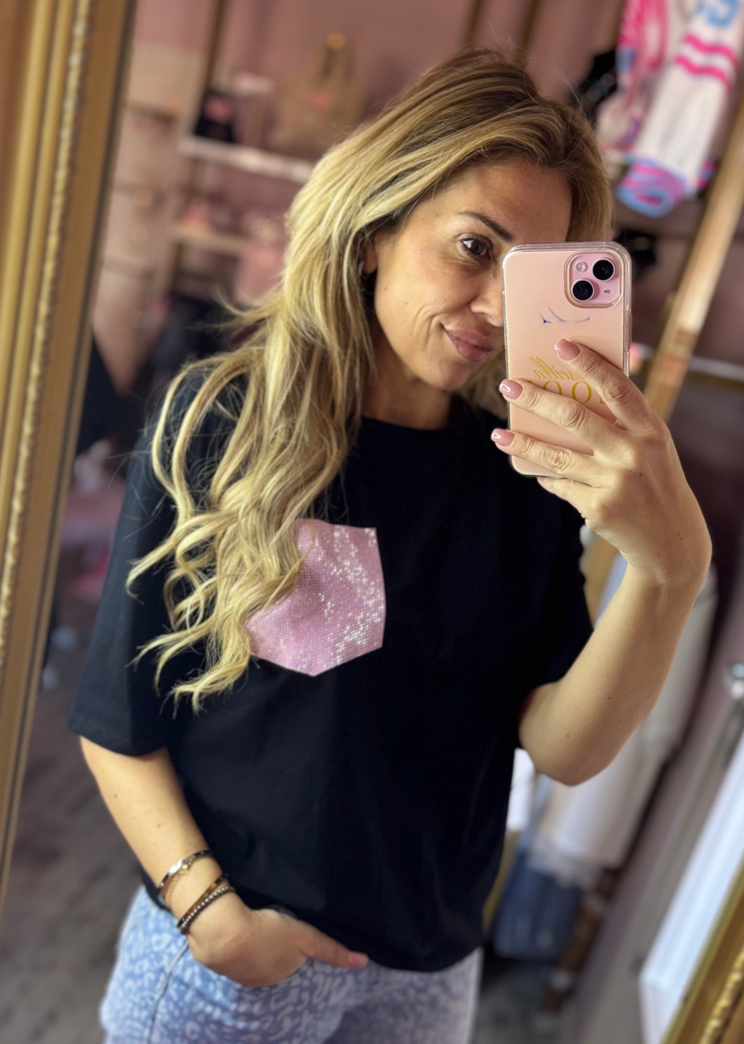 T-shirt Little Bling Zwart Plus Size tot Maat 42