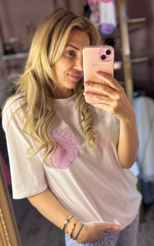 T-shirt Little Bling Wit Plus Size tot Maat 42