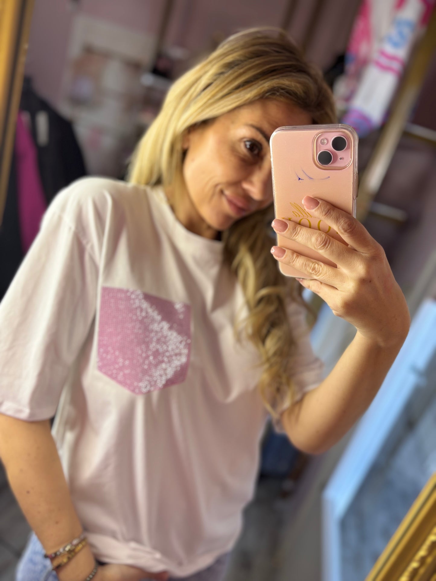 T-shirt Little Bling Wit Plus Size tot Maat 42