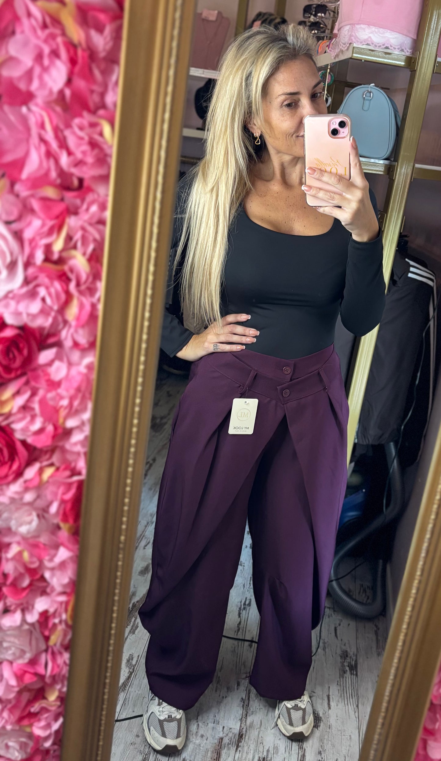Broek Pantalon Overslag Bordeaux Tot maat 42
