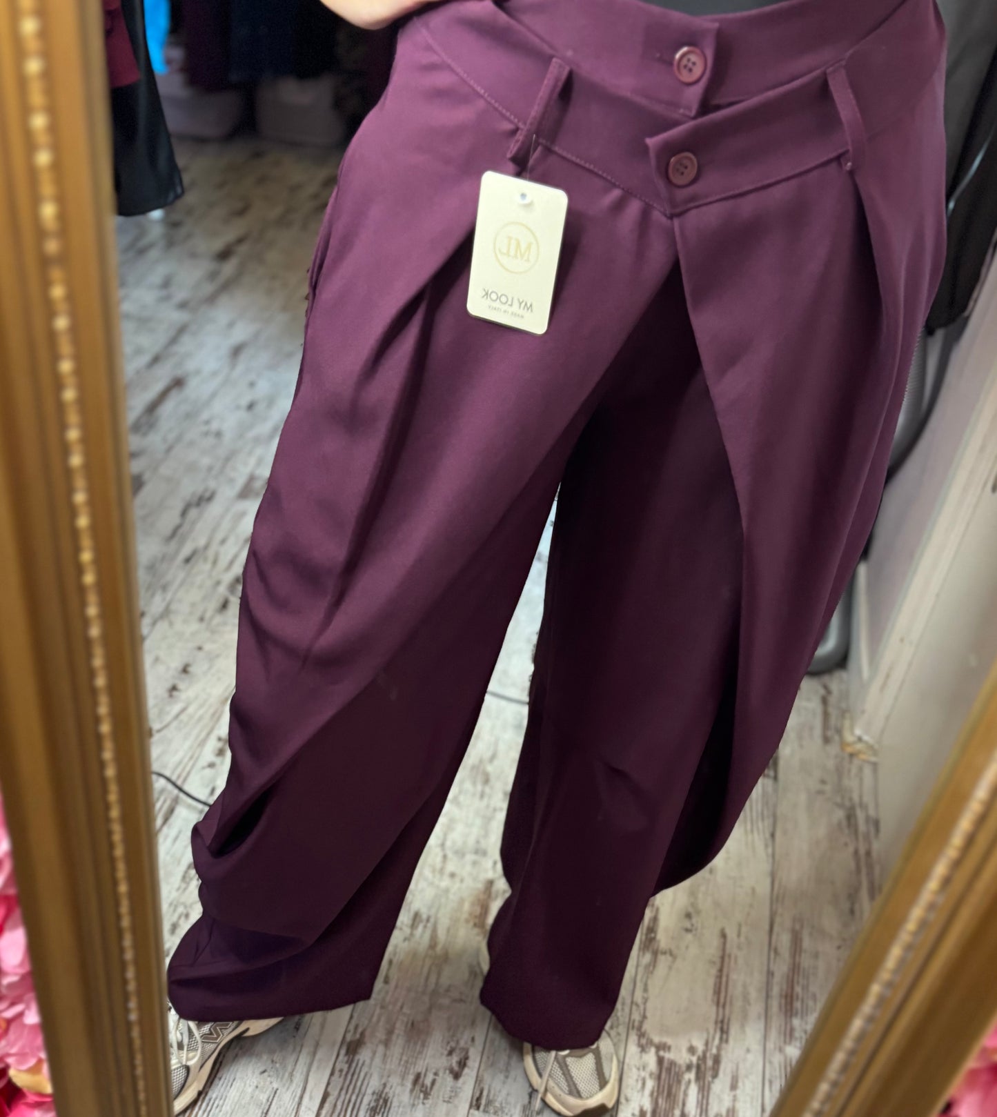 Broek Pantalon Overslag Bordeaux Tot maat 42