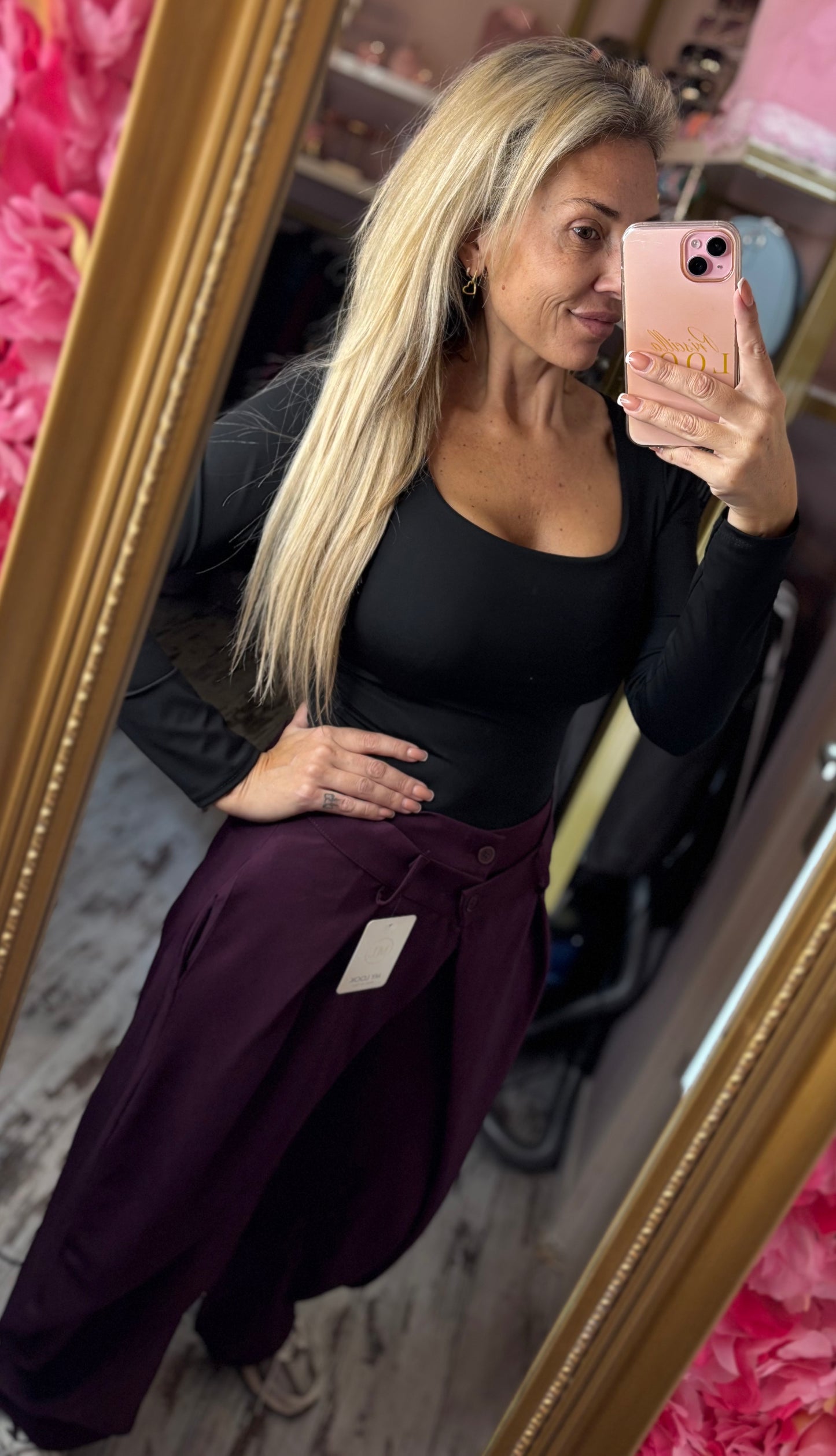 Broek Pantalon Overslag Bordeaux Tot maat 42