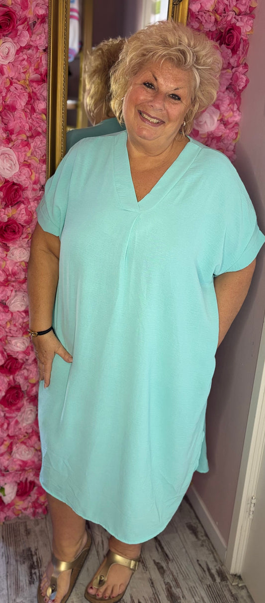 Lange Jurk Summer Mint Maat 48 t/m 54-56