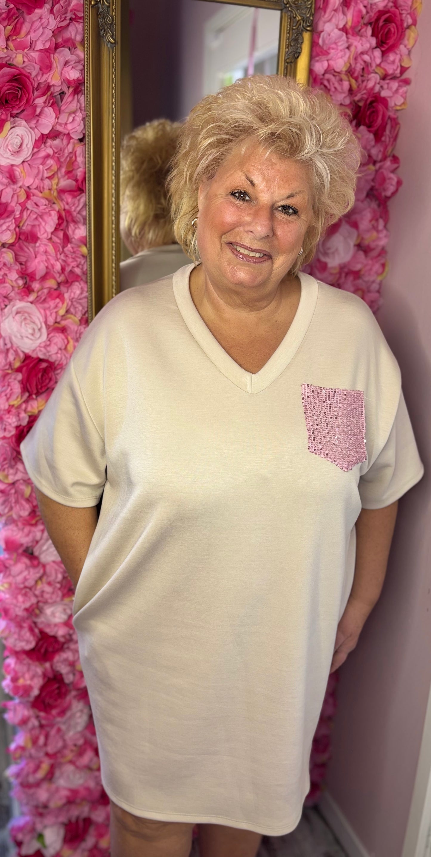 Jurk Favorite Beige Maat 48 t/m 54