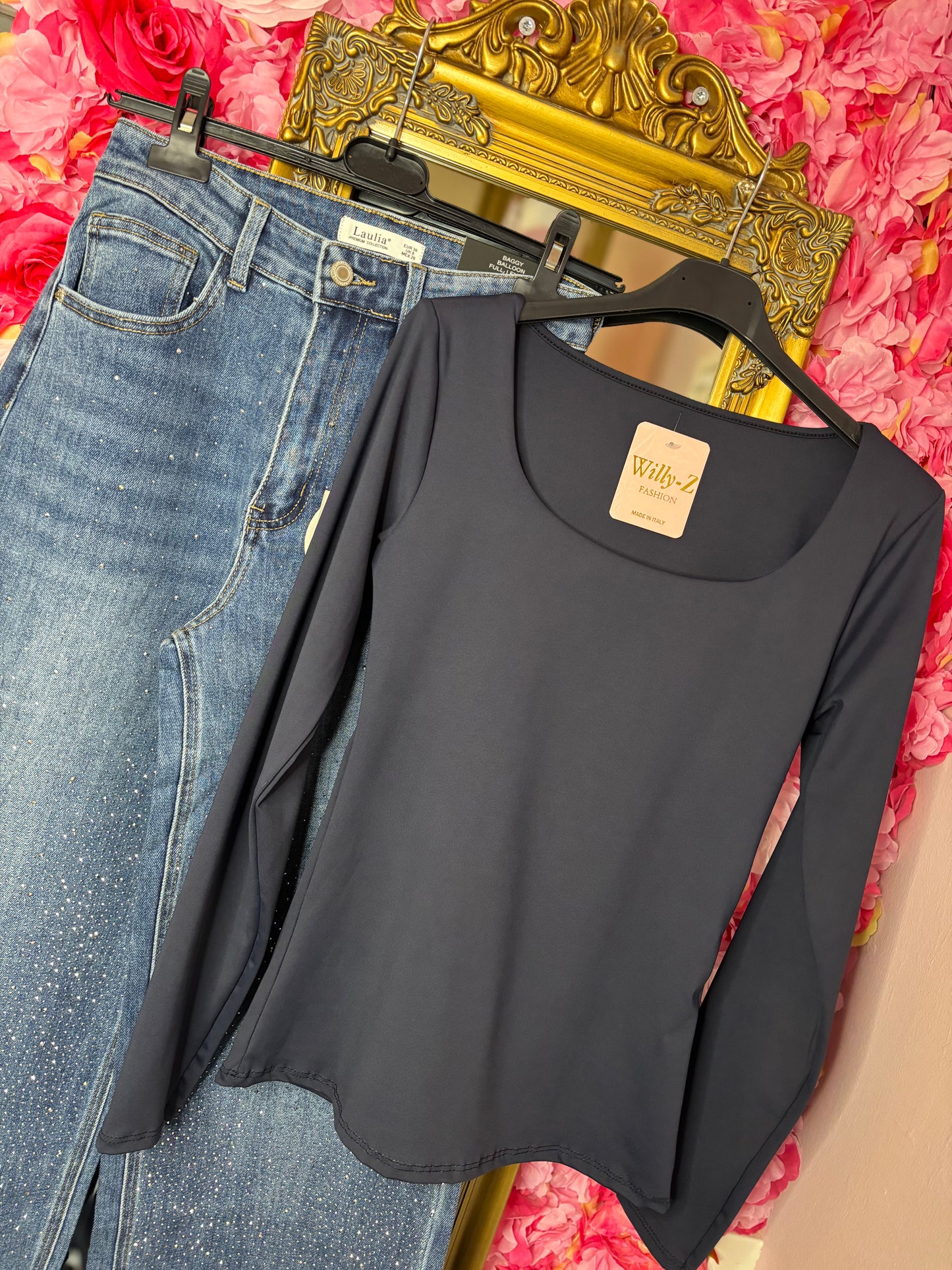 Long Sleeve Travel Donker Blauw tot Maat 42