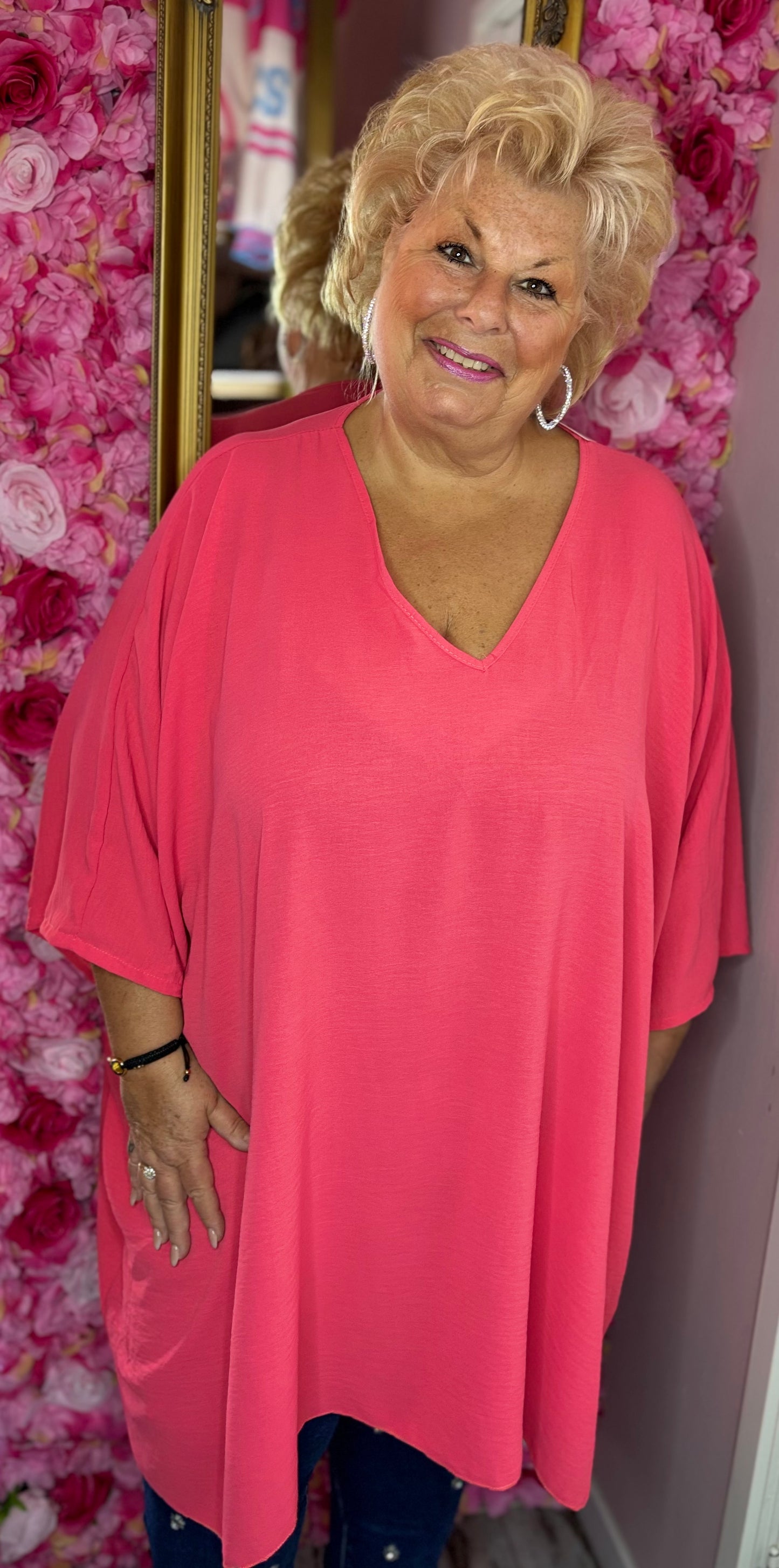 Tuniek Vlinder Koraal Maat 50 t/m 58