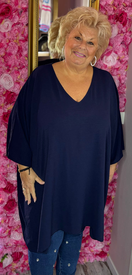 Tuniek Vlinder Donker Blauw Maat 50 t/m 58