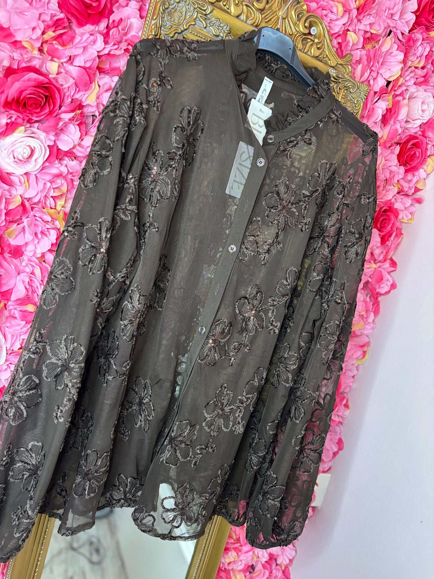 Blouse Gaya Bruin Plus Size Maat 48 t/m 52