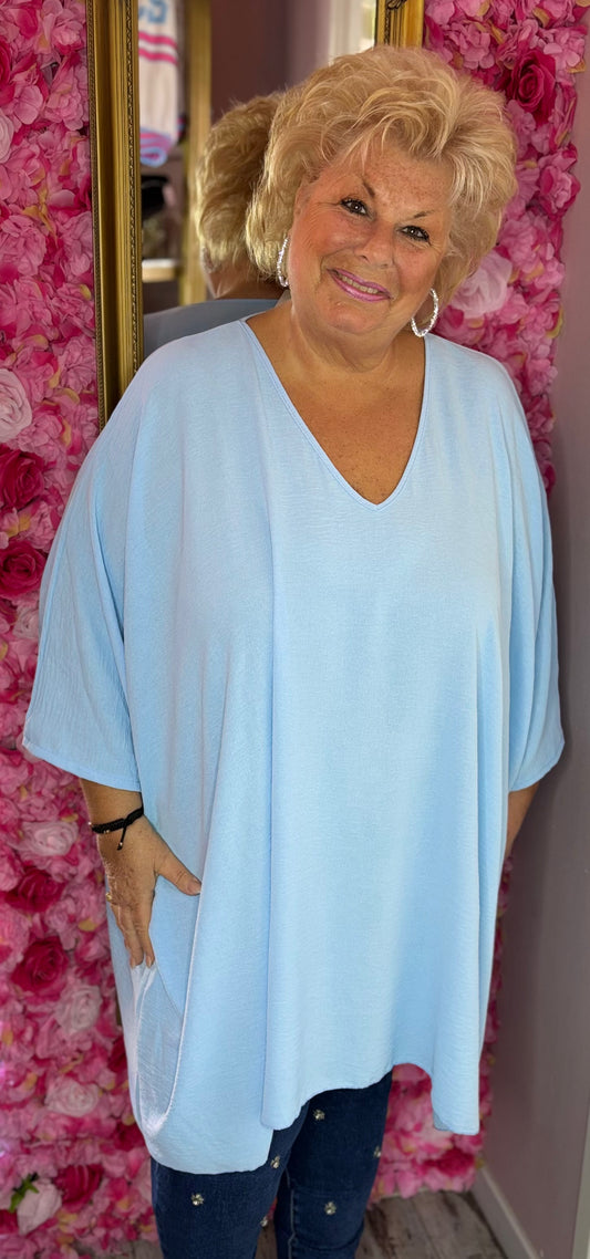 Tuniek Vlinder Licht Blauw Maat 50 t/m 58