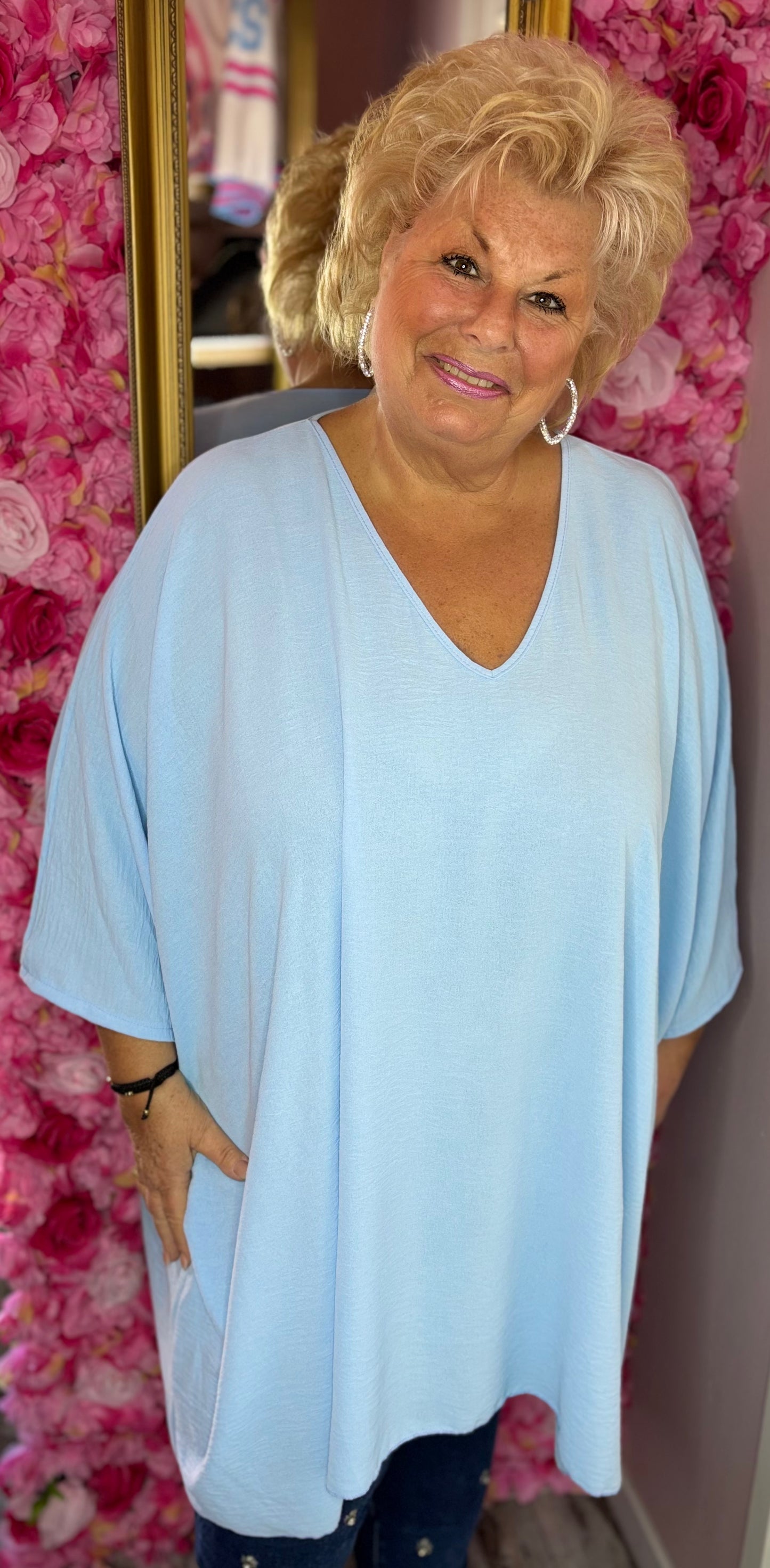 Tuniek Vlinder Licht Blauw Maat 50 t/m 58