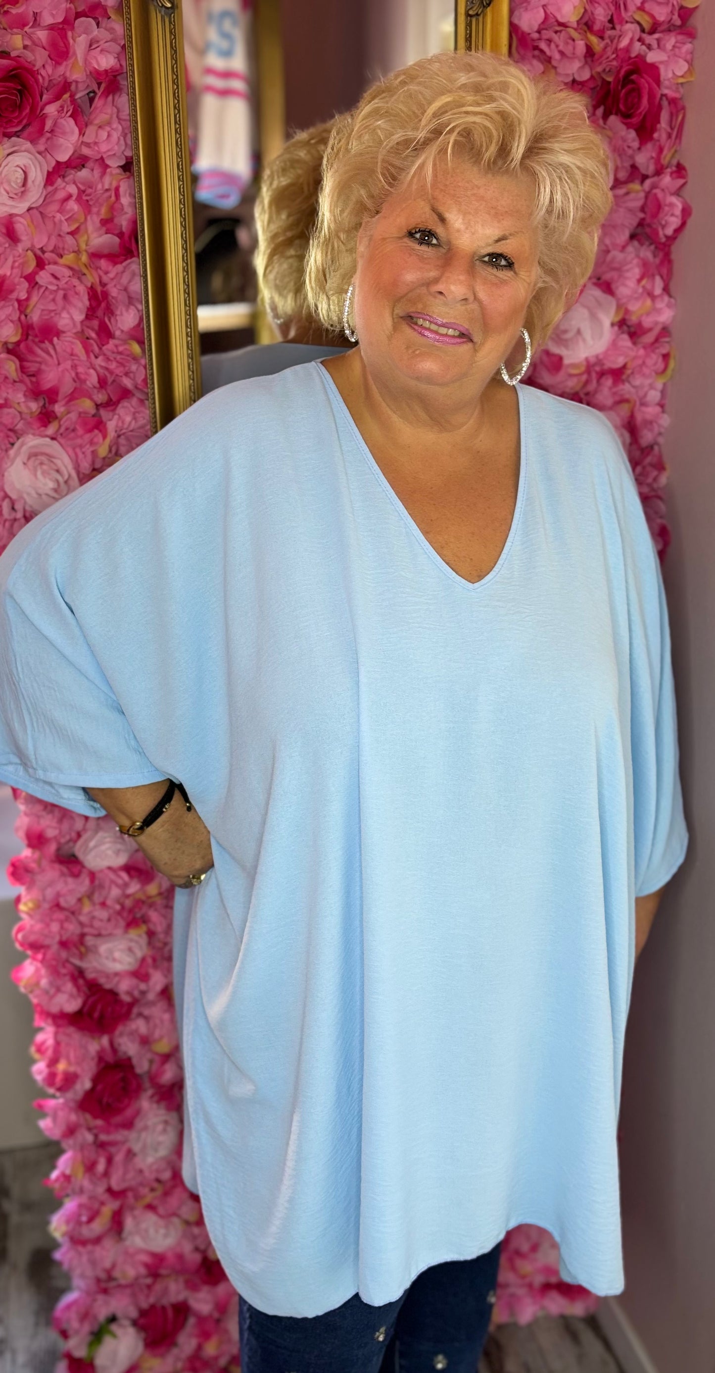 Tuniek Vlinder Licht Blauw Maat 50 t/m 58