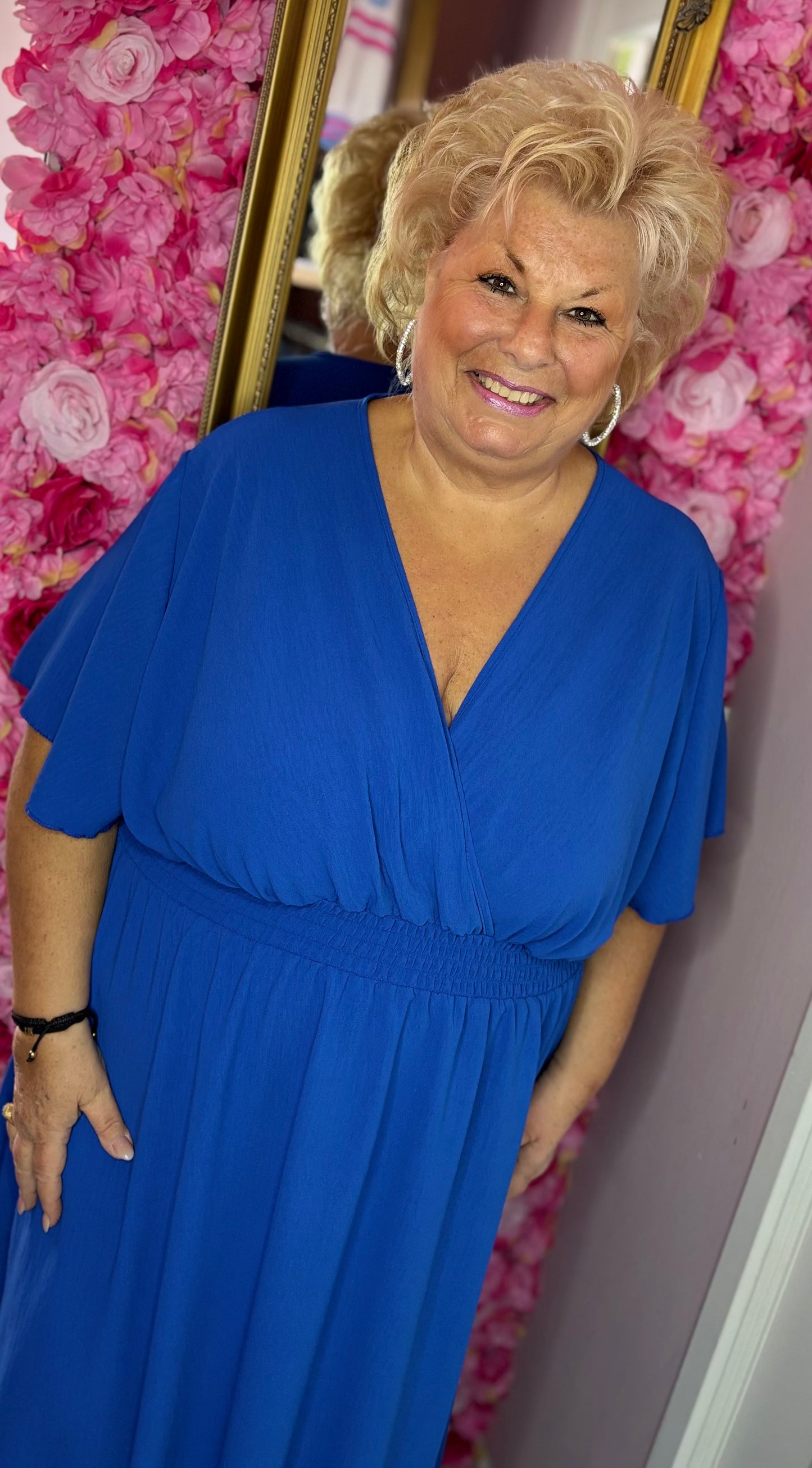 Lange Jurk Ela Konings Blauw Maat 48 t/m 54-56