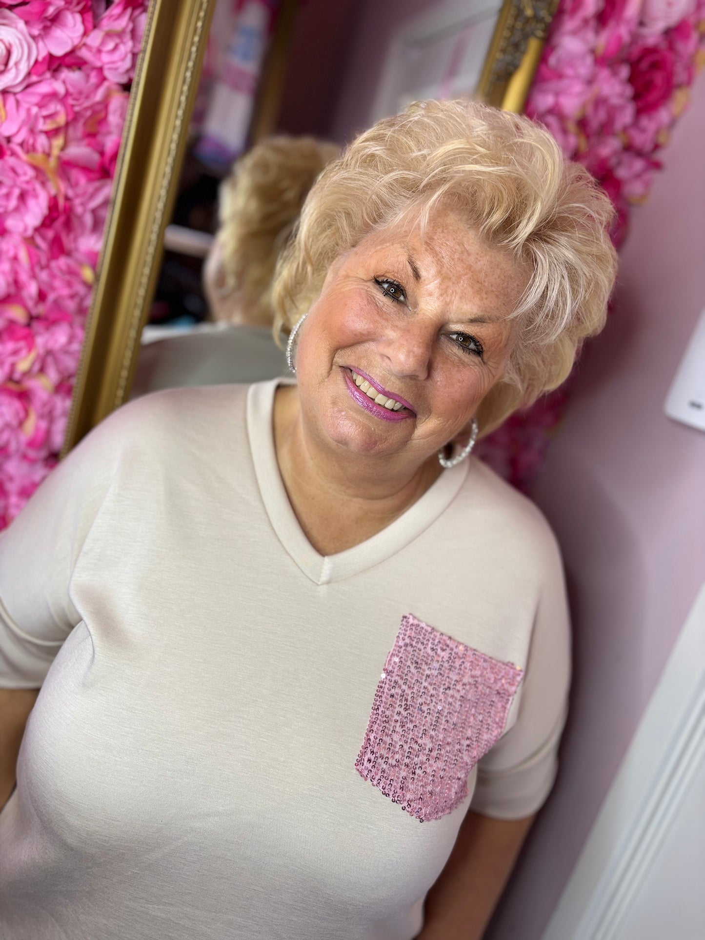 Comfy Set Glitter Beige Plus Size maat 46 t/m 54