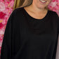 Long Sleeve Balloon Soft Zwart Plus Size maat 46 t/m 50